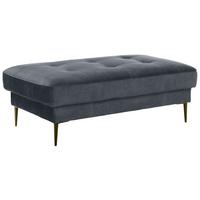Hocker Luzi - Blaugrau/Schwarz, MODERN, Textil (125/42/72cm) - Trendmanufaktur