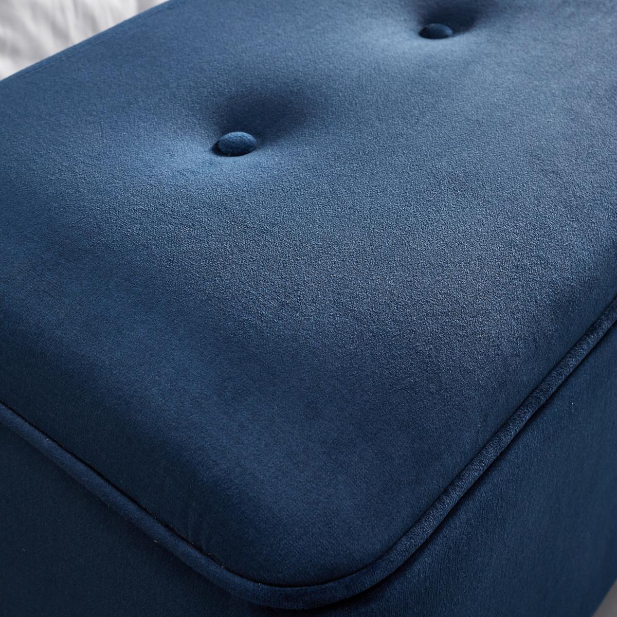 Lavica s úl.priestorom ELLA modrá - modrá/čierna, Modern, drevo/textil (124/48/43cm) - Bessagi Home