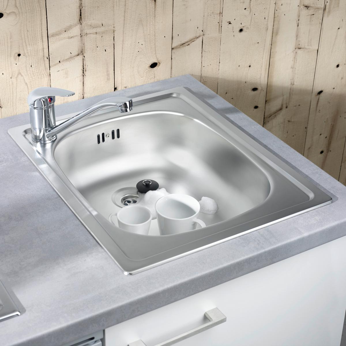 Minikuchyńa NEO vrátane spotrebičov a drezu - biela, Modern, kompozitné drevo (150cm) - FlexWell