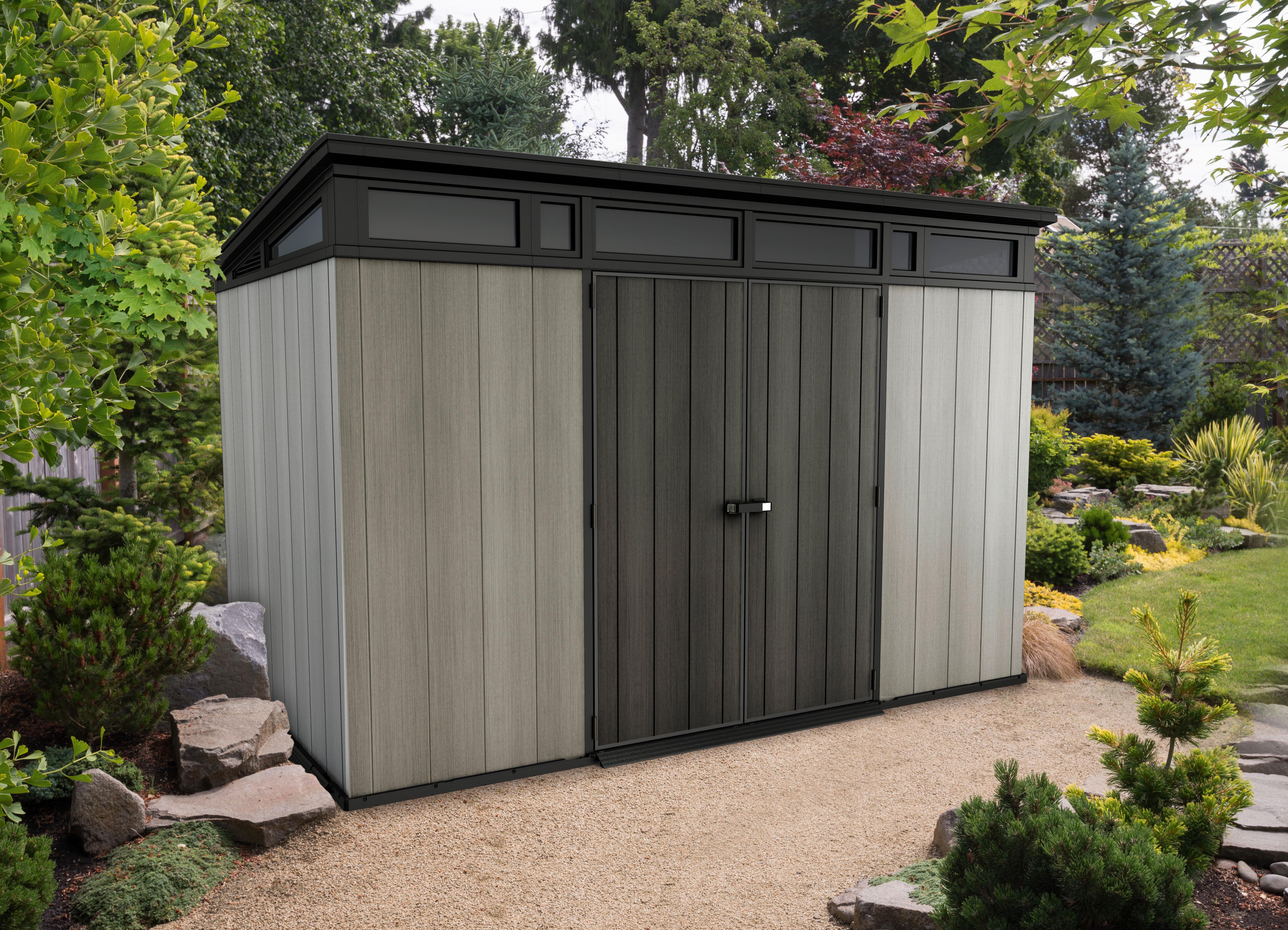 ZAHRADNÍ DOMEK ARTISAN 11X7 - antracitová/hnědá, Basics, plast (342/226/218cm)