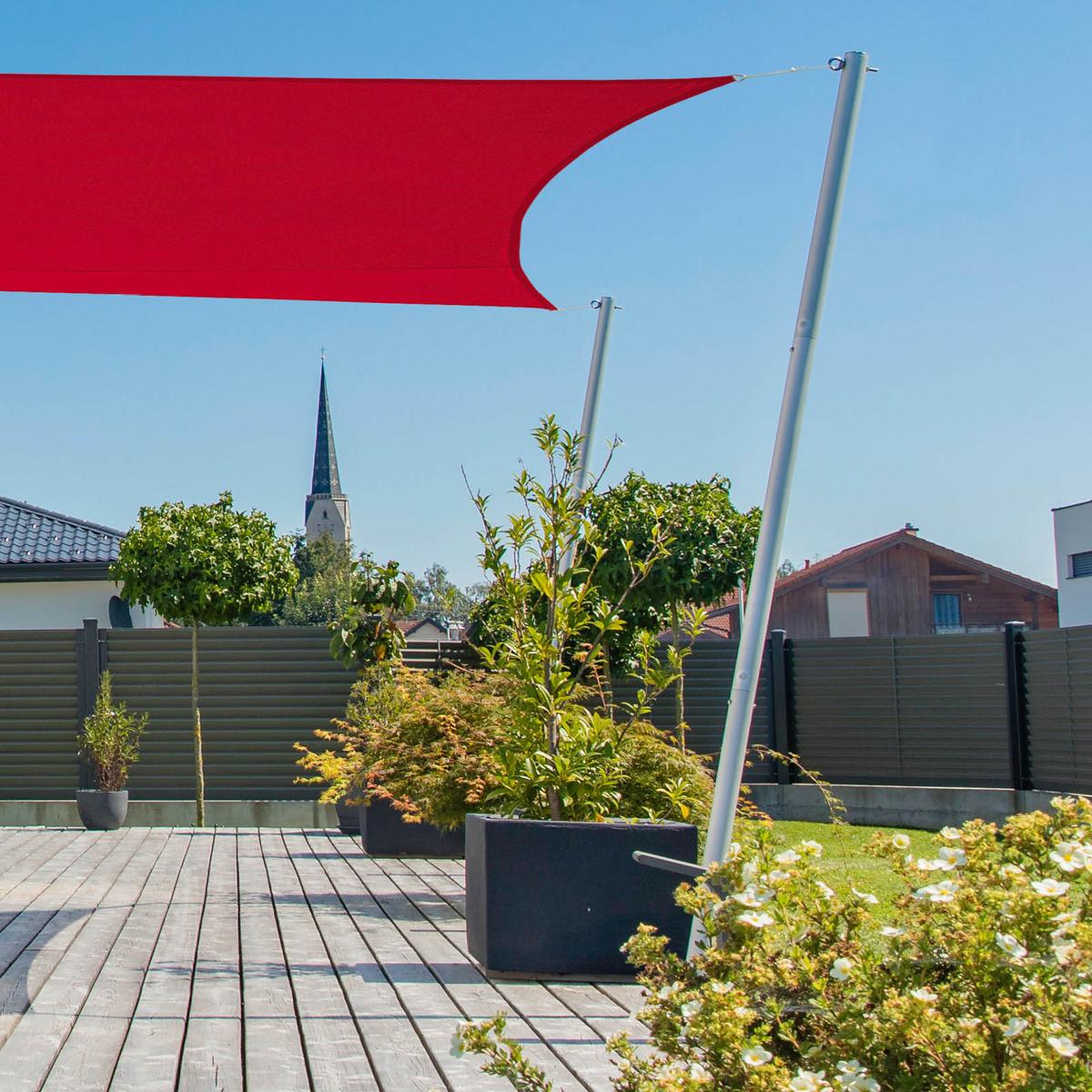 Sonnensegel Rechteck 4x5 - Dunkelrot, Basics (400/500cm)