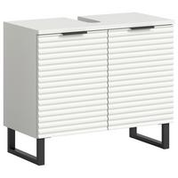 Waschbeckenunterschrank Riff Weiß B: 70 cm - Schwarz/Weiß, MODERN, Holzwerkstoff (70/59/34cm) - MID.YOU