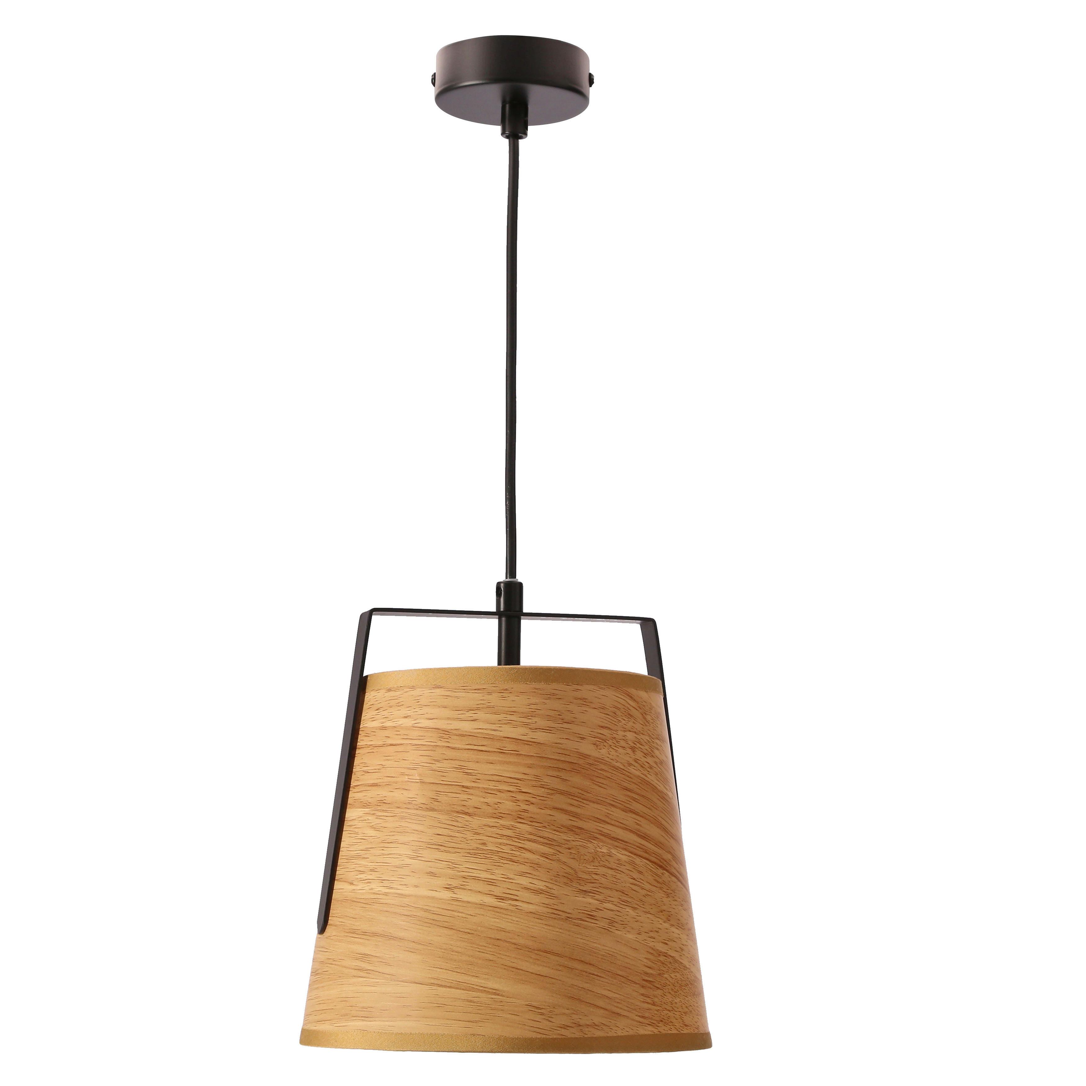 Pendelleuchte 31-38364 milbury - Eichefarben/Schwarz, Natur, Kunststoff/Metall (20/20/115cm)
