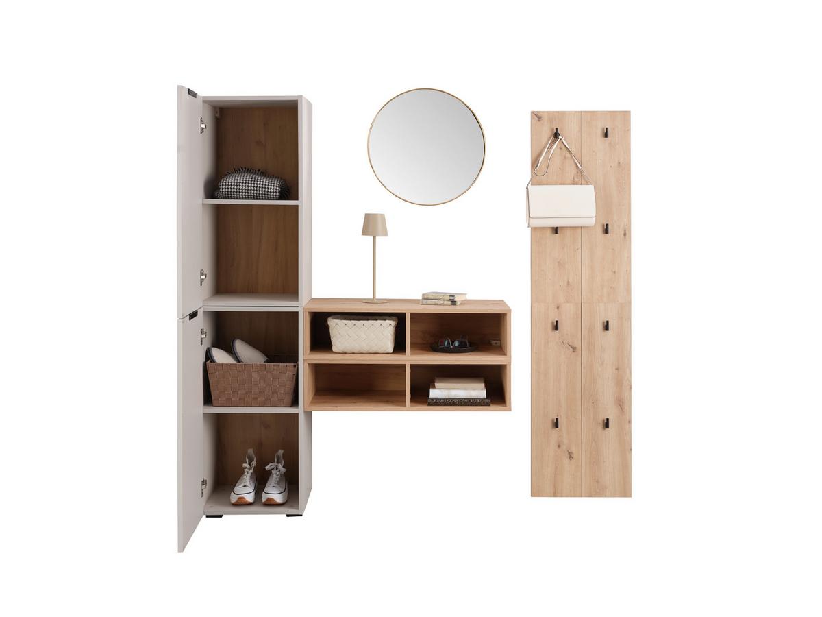 Garderobe Ciao Kaschmir/Eiche Dekor 3--Teilig - Kaschmir/Eiche Artisan, MODERN, Holzwerkstoff (160/160/37,6cm)