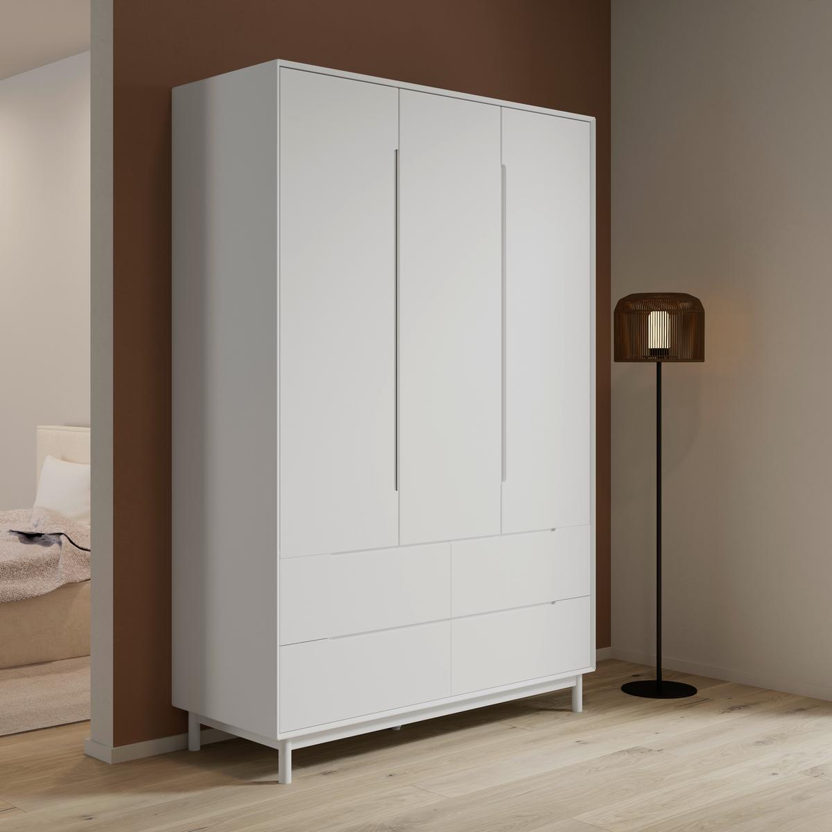 Šatníková skriňa MARLO š. cca 148 cm, dekor biela - biela, Modern, drevo/kompozitné drevo (148/223/60cm) - Bessagi Home