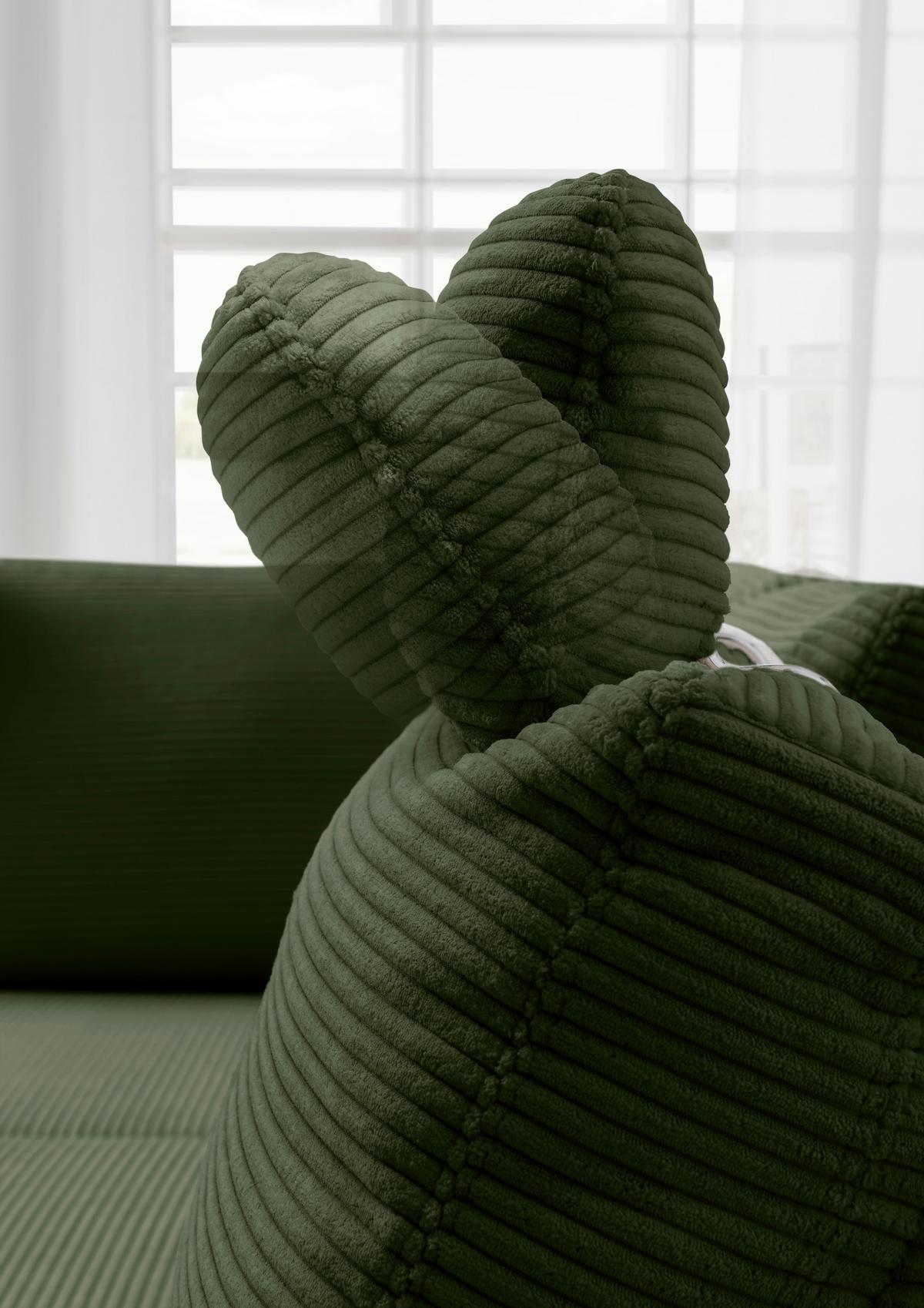 Eckschlafsofa Positano Dunkelgrün S: 261x206 Cm - Wildeiche/Dunkelgrün, MODERN, Textil (261/206cm) - Livetastic