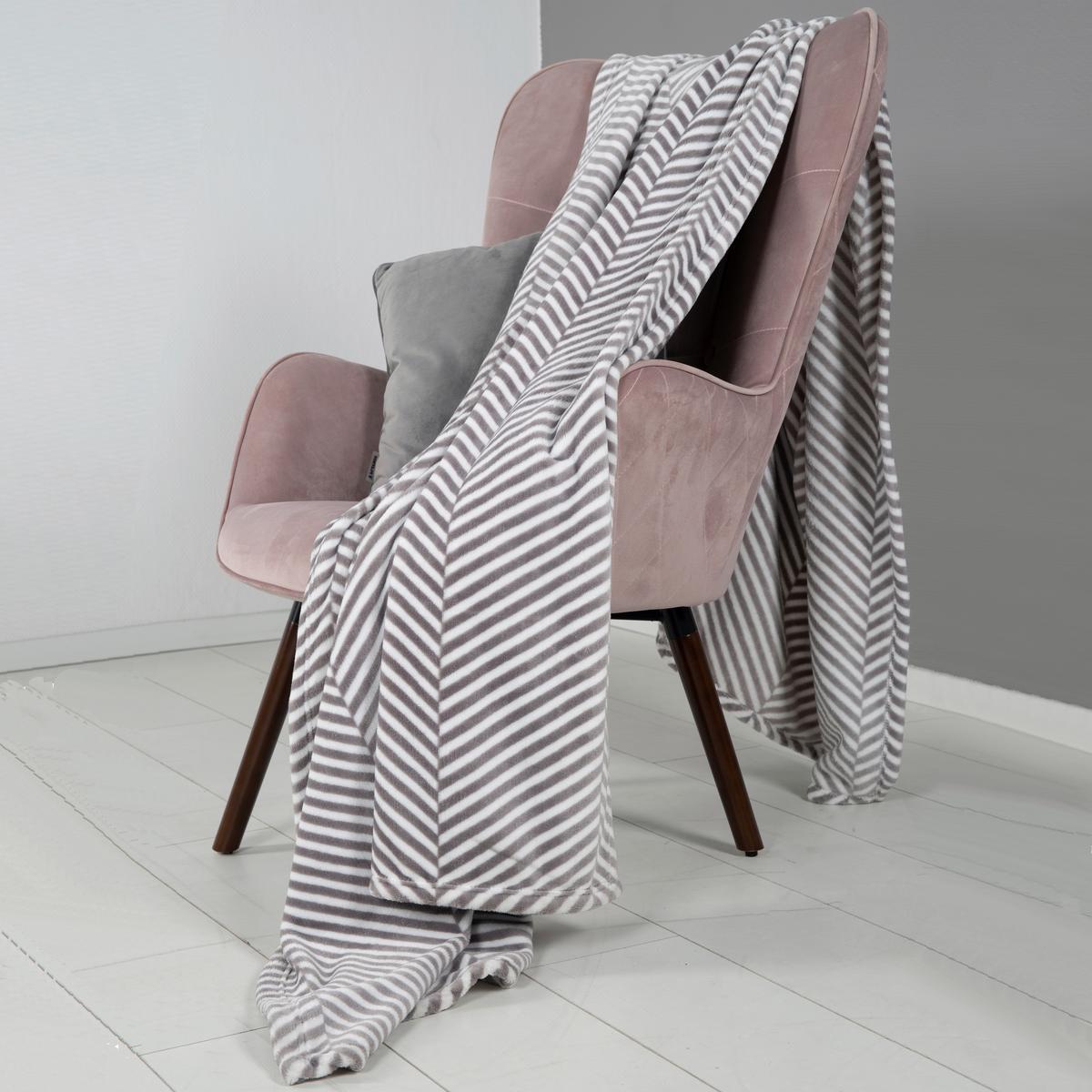 Kuscheldecke Jackie grau/ weiß 150x220 cm - Weiß/Grau, Basics, Textil (150/220cm) - Playboy