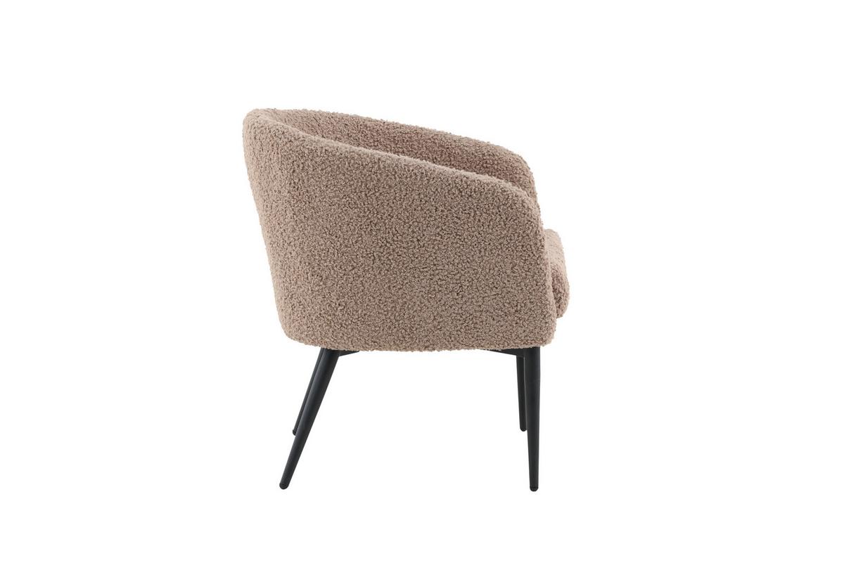 Sessel Fluffy - Braun, Design, Textil/Metall (83/70/64cm) - Livetastic