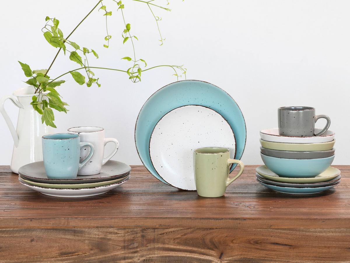 KOMBINOVANÝ SERVIS ručne maľovaný 16- dielny - viacfarebná, Konventionell, keramika - Creatable