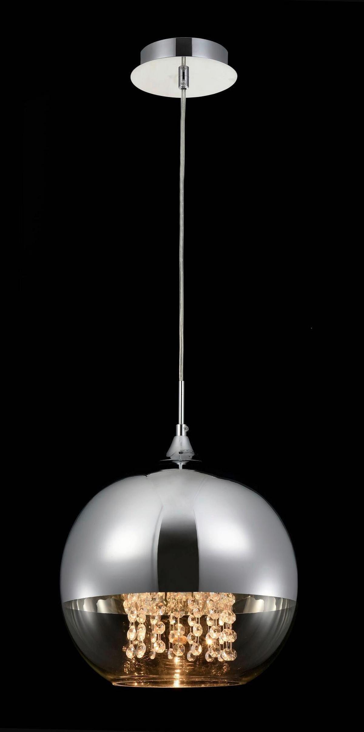 Pendelleuchte Fermi - Transparent/Nickelfarben, Trend, Glas/Metall (30/30/28cm) - MAYTONI