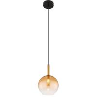 Hängeleuchte 16044h1 - Klar/Messingfarben, Design, Glas/Metall (18/120cm) - Globo