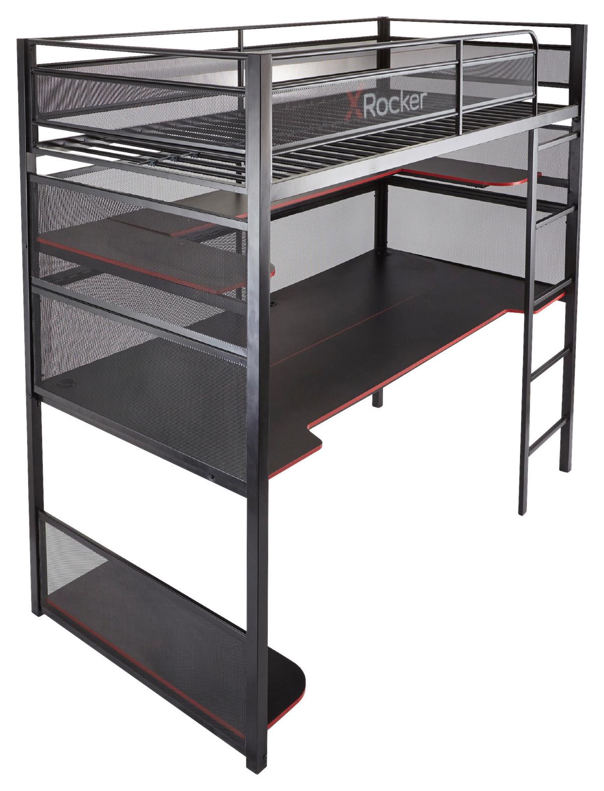 Hochbett Schwarz, Lf: 90x190 Cm - Schwarz, MODERN, Metall (90/190cm) - X Rocker