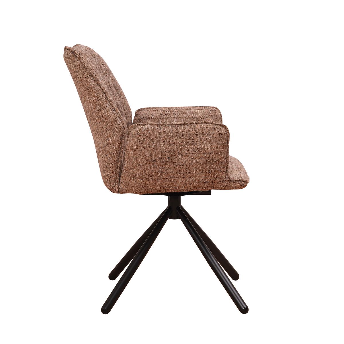 Armlehnstuhl-set Donny Beige B: 57,5 Cm - Beige/Schwarz, MODERN, Textil/Metall (57,5/92/52cm) - MID.YOU