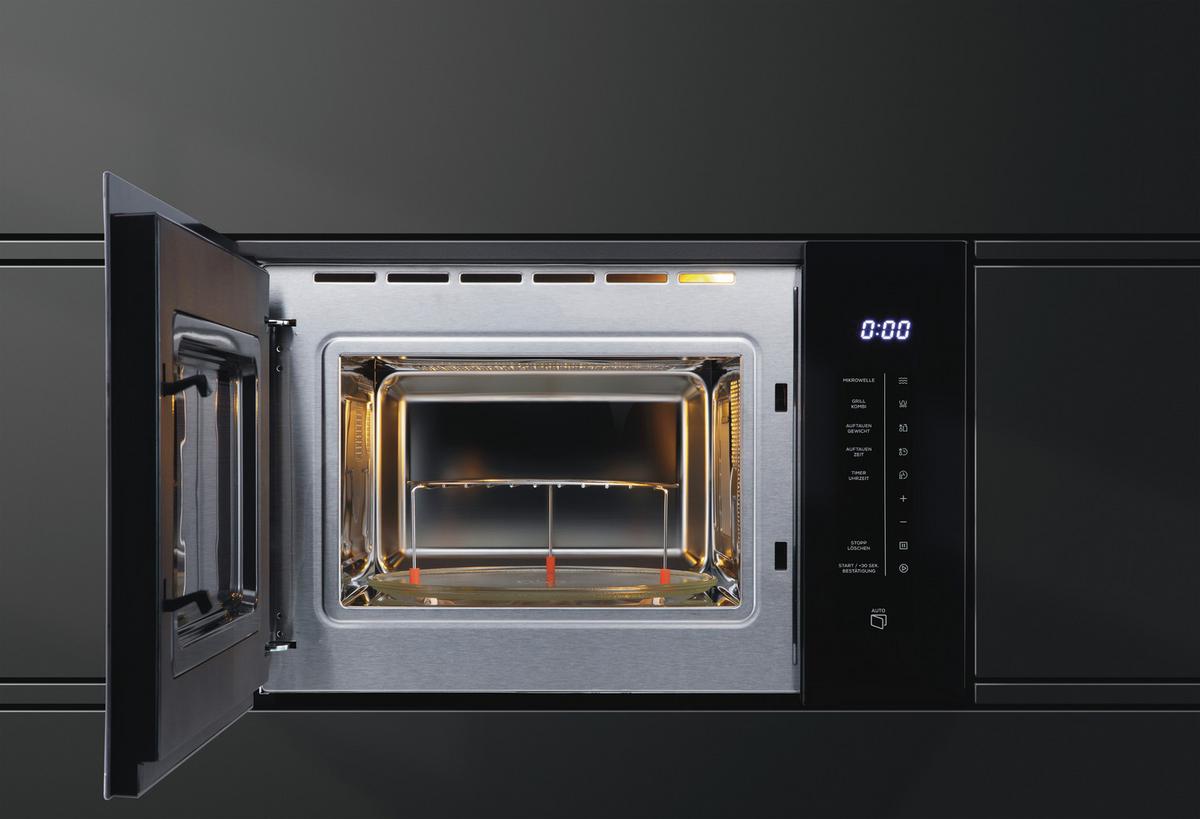 EINBAUMIKROWELLE Schwarz B: 59,5 cm - Schwarz, Metall (59,5/38,3/39cm) - Nabo