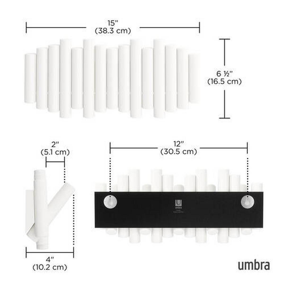 NÁSTENNÝ VEŠIAK PICKET - biela, Konventionell, kov/drevo (40/5/18cm) - Umbra