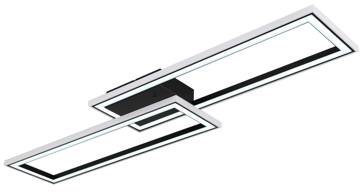 Led-deckenleuchte 67365 - Opal/Schwarz, Design, Kunststoff/Metall (94,5/24/5,5cm) - Globo