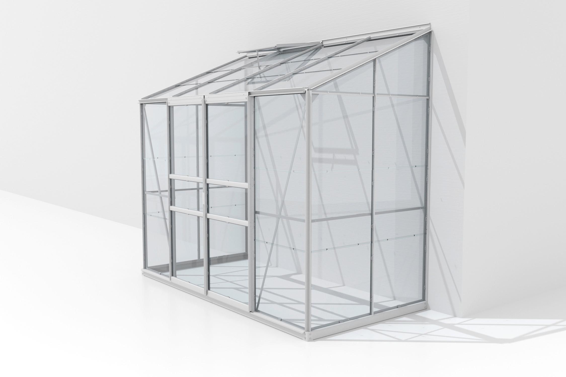 ANLEHN-GEWÄCHSHAUSBAUSATZ IDA 3300 ESG3MM, ALU - Alufarben, Basics, Glas/Metall (255/222/131,5cm)