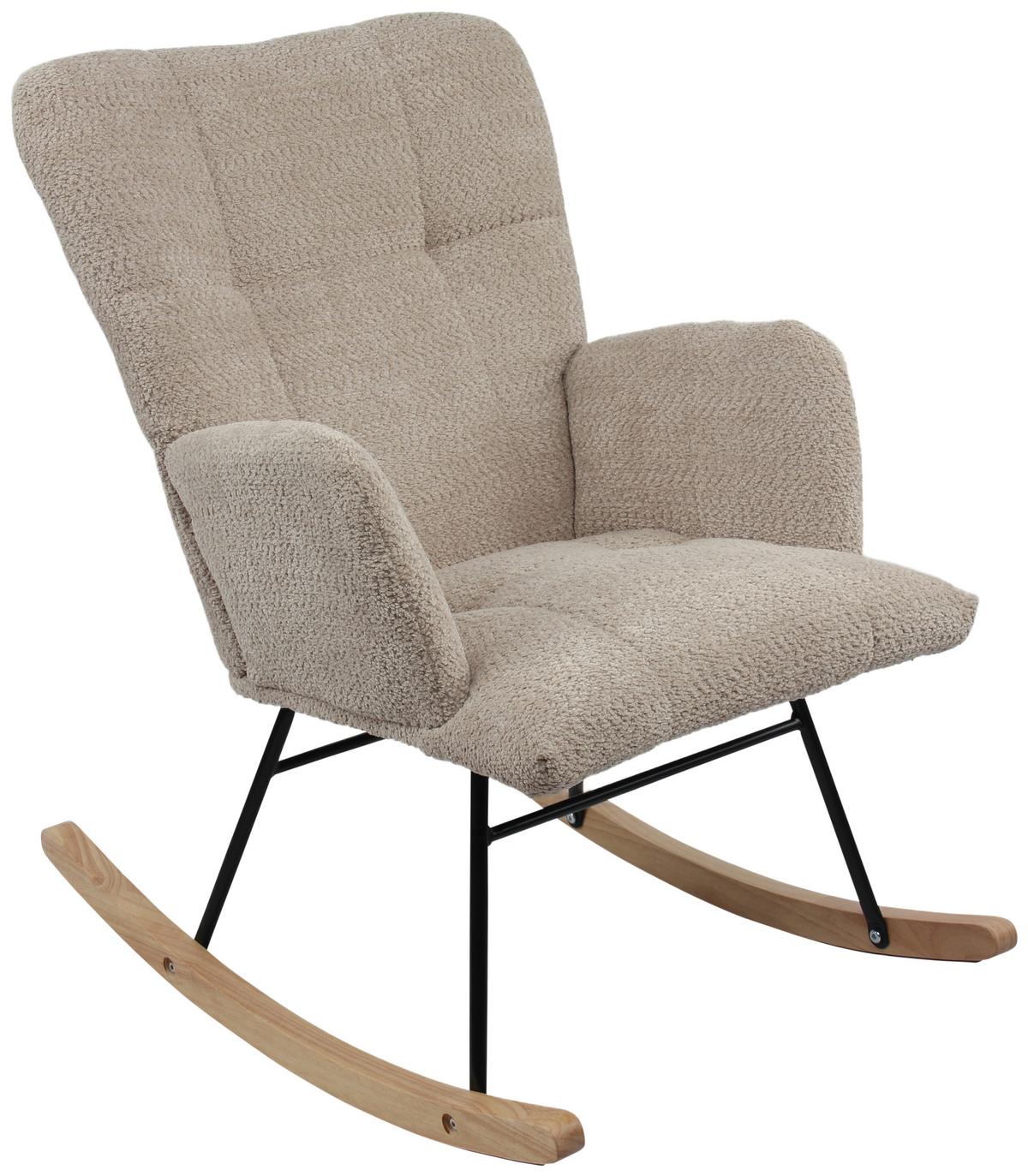 Schaukelstuhl Viktor Braun B: 62 Cm - Naturfarben/Braun, Basics, Holz/Textil (62/90/52cm) - P & B