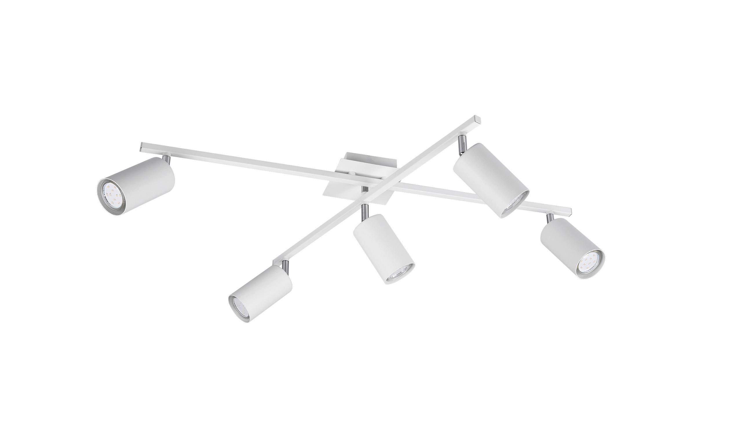 Strahler Marley 5-Flammig verstellbar L: 77,4 cm - Weiß, Basics, Metall (77,4/57,4/22,4cm) - Trio Leuchten