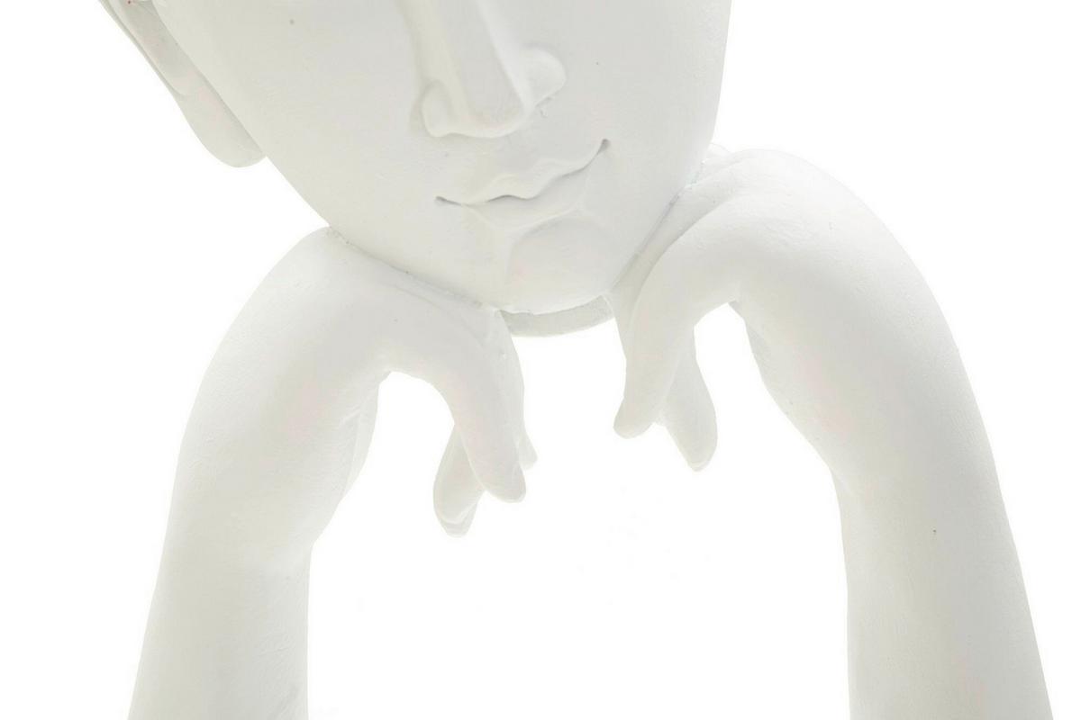 Skulptur Buddha B Weiß Goldfarben B: 21,5 cm - Goldfarben/Weiß, Basics, Kunststoff (21.5/36/13cm)