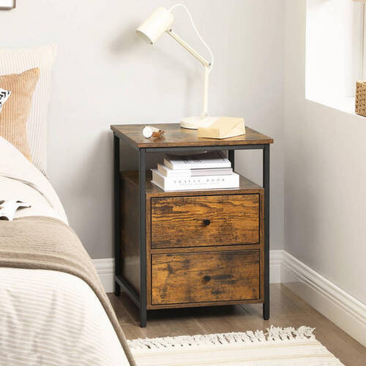 Nachttisch B: 45 Cm Braun/schwarz - Schwarz/Braun, Trend, Holzwerkstoff (45/60/45cm) - Boxxx