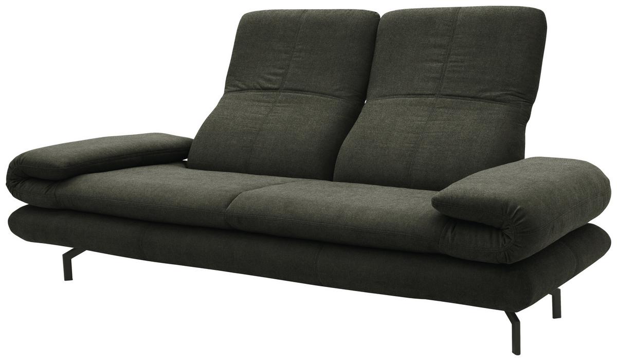 2-sitzer-sofa Looks Xiii Dunkelgrün - Dunkelgrün/Schwarz, Design, Textil (204 (264)/83 (110)/98cm) - LOOKS by W.Joop