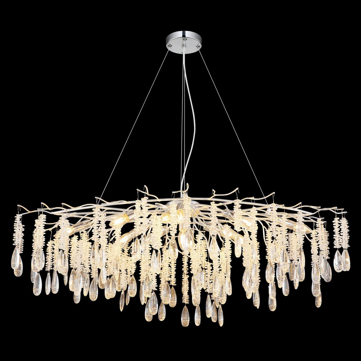 Hängeleuchte Exkl. 12xe14, 40w - Klar/Silberfarben, KONVENTIONELL, Glas/Kunststoff (120/50/120cm)