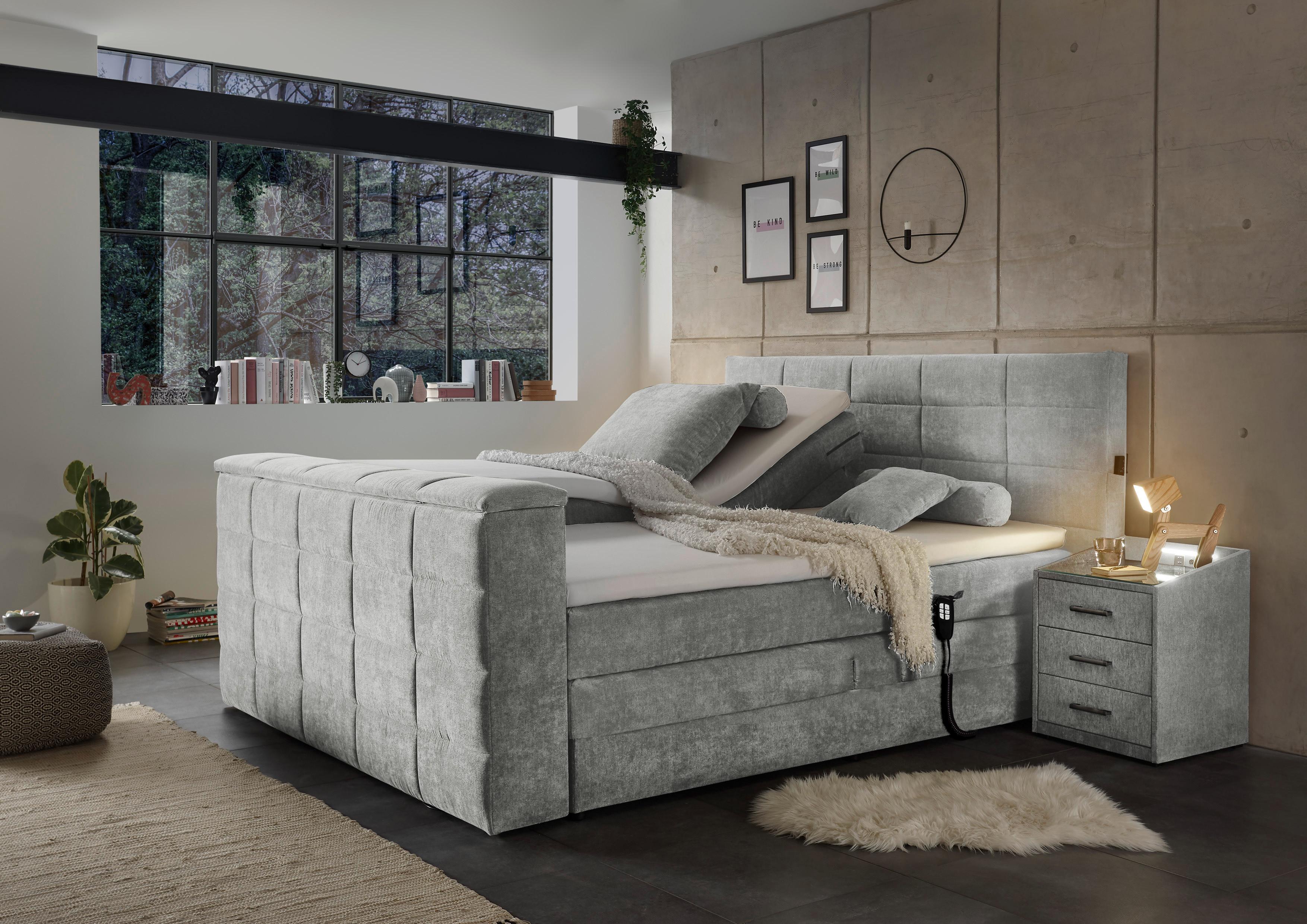 Boxspringbett Mit Topper 180x200 Cm Denver - Schlammfarben, KONVENTIONELL, Textil (180/200cm) - Carryhome