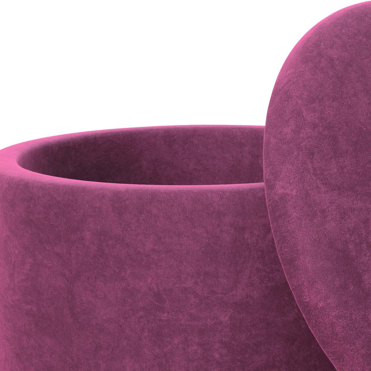 Pouf Sue Samt Lila/goldfarben Dxh 55x35 Cm Mit Stauraum - Lila/Goldfarben, LIFESTYLE, Textil (55/35/55cm) - Playboy