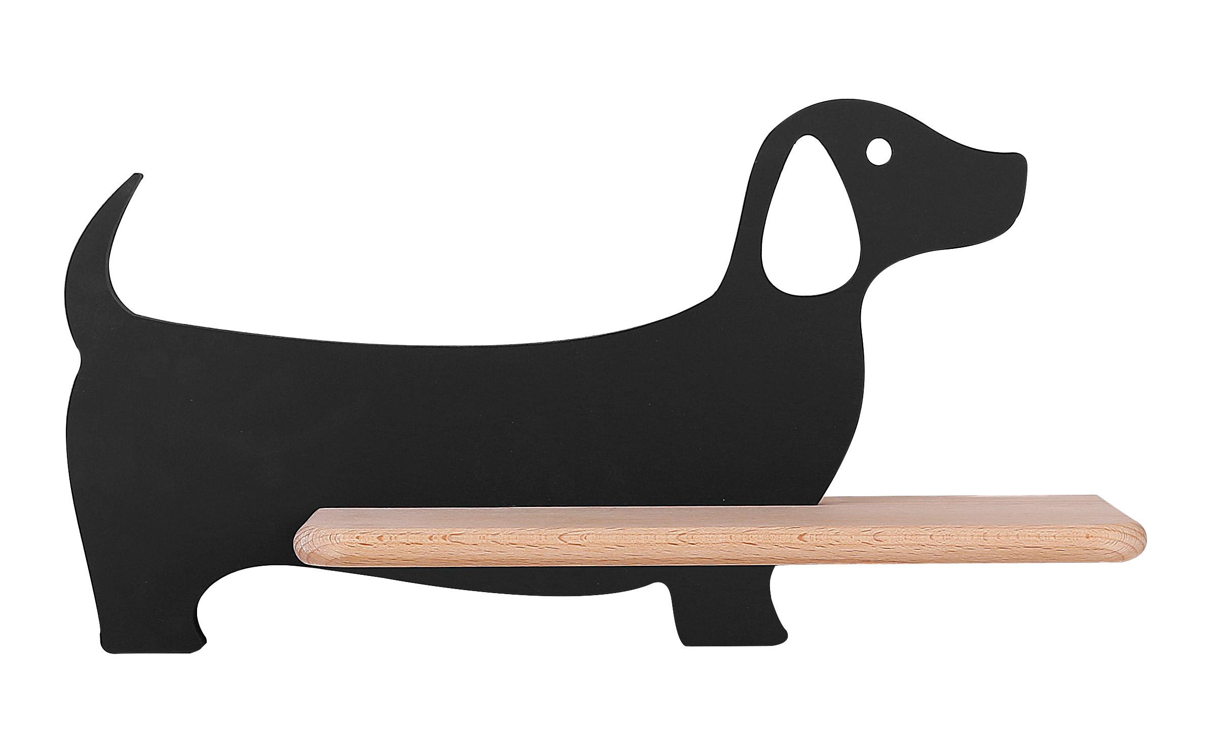 KINDERWANDLEUCHTE 21-00958 DOG - Schwarz, KONVENTIONELL, Holz/Holzwerkstoff (36.5/12/18.5cm)