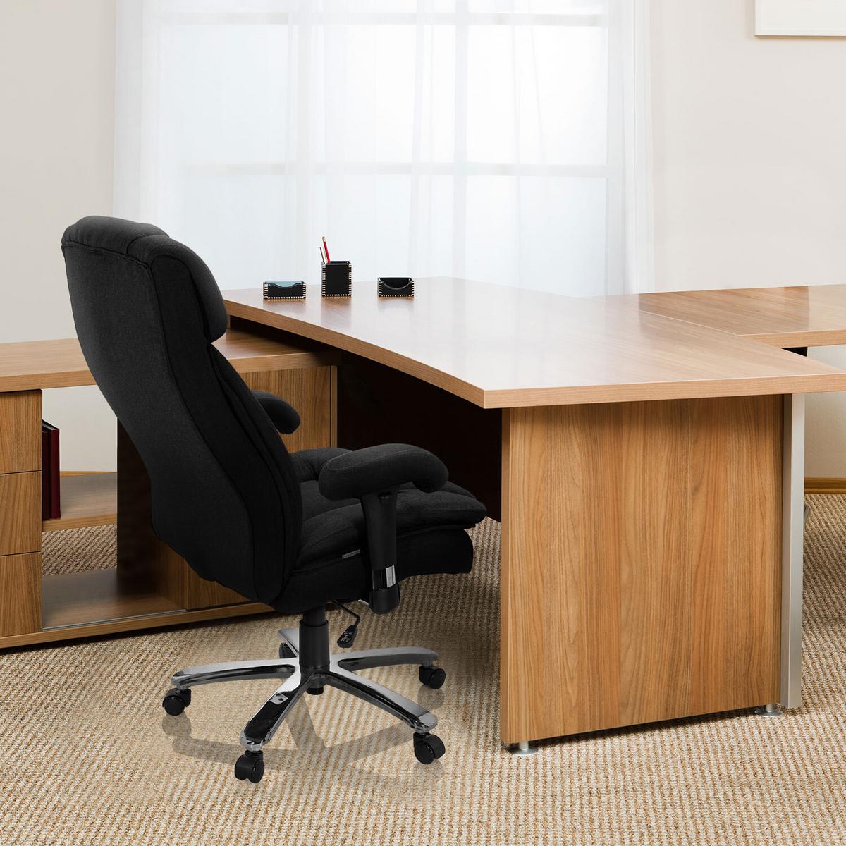 Chefsessel Builder Xxl I Schwarz - Silberfarben/Schwarz, MODERN, Kunststoff/Textil (76/123/81cm) - MID.YOU