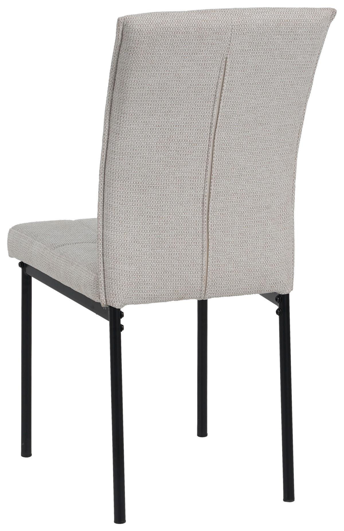 Vierfußstuhl Finn Webstoff Beige, B: 44 cm - Beige/Schwarz, KONVENTIONELL, Textil/Metall (44/96/61cm) - MID.YOU