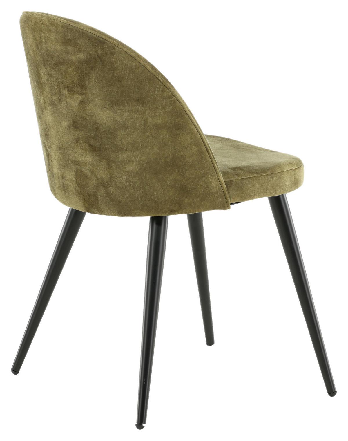 Stuhl-set Velvet Schwarz/grün B: 57 Cm - Schwarz/Grün, Design, Textil/Metall (57/76.5/50cm) - Livetastic