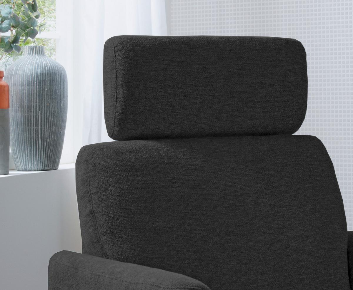 Relaxsessel Centrale T: 87-154 cm, Schwarz - Schwarz, MODERN, Textil (77/105/87-154cm) - Livetastic