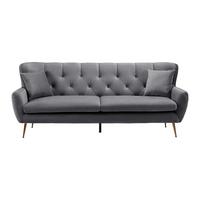 Pohovka LILIANA, sivý zamat, max. 360 kg - tmavosivá/ružové zlato, Modern, kov/drevo (227/95/93cm) - Bessagi Home