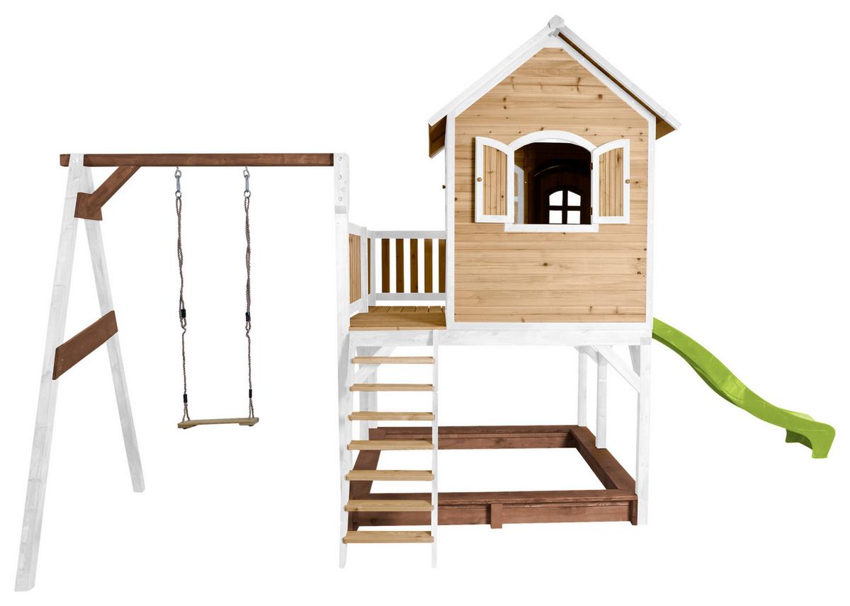 Spielturm A030.152.11 - Braun/Weiß, KONVENTIONELL, Holz/Kunststoff (541/291/277cm) - Ambia Garden