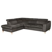 Ecksofa Aspen Webstoff Dunkelgrau 208x245 cm - Dunkelgrau/Buchefarben, Design, Textil (208/245cm) - Livetastic