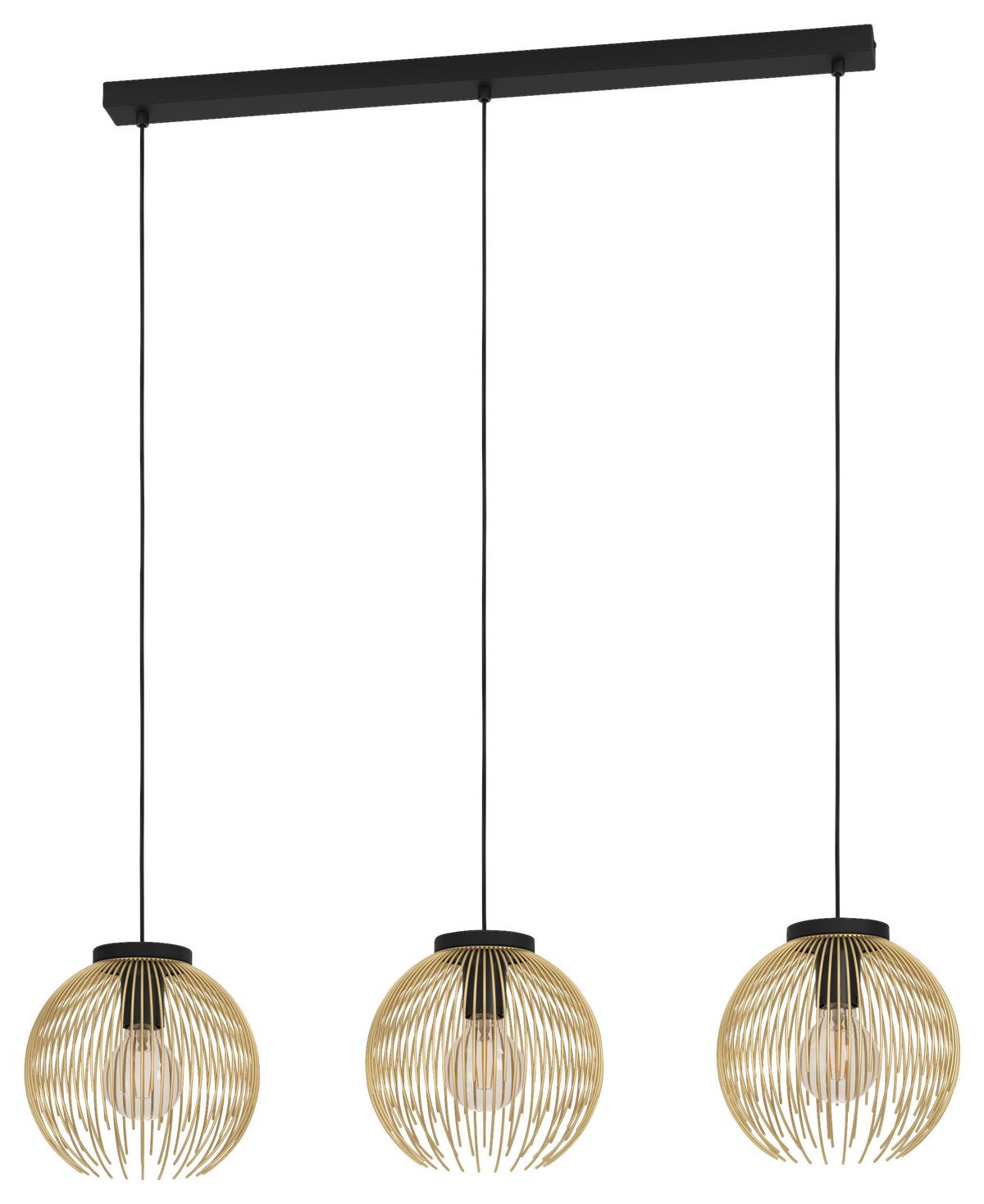 ZÁVESNÉ SVIETIDLO VENEZUELA - čierna/zlatá, Design, kov (93,5/23,5/110cm) - Eglo