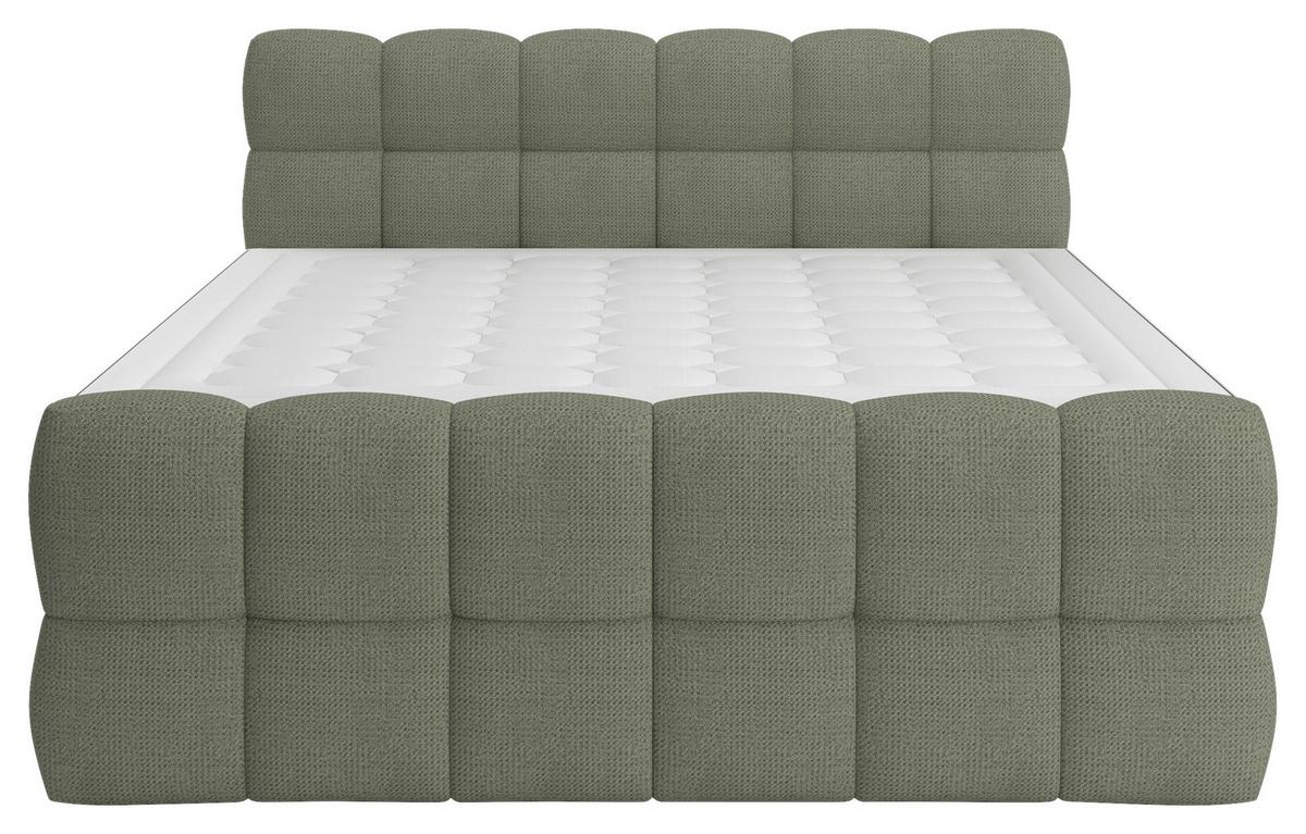 BOXSPRINGBETT inkl. Bettkasten 160x200 - Schwarz/Grün, Trend, Holz/Holzwerkstoff (160/200cm) - Sembella