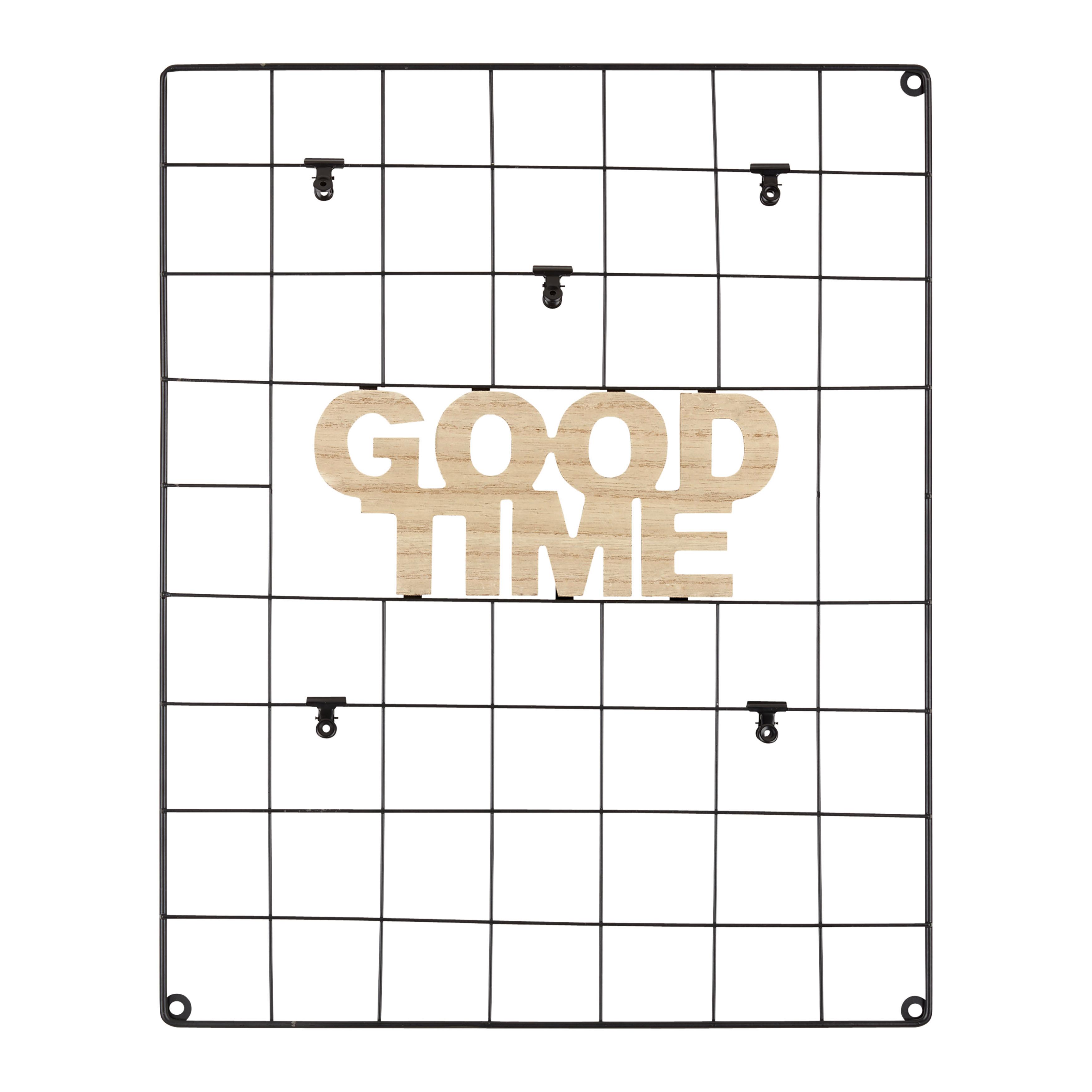 DEKORACE NA ZEĎ FENJA - černá/přírodní barvy, Basics, kov/dřevo (40/50/1.5cm) - Modern Living