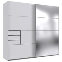 Schwebetürenschrank mit Spiegel 225cm Saigon Weiß - Klar/Weiß, KONVENTIONELL, Holzwerkstoff (225/210/64cm) - P & B