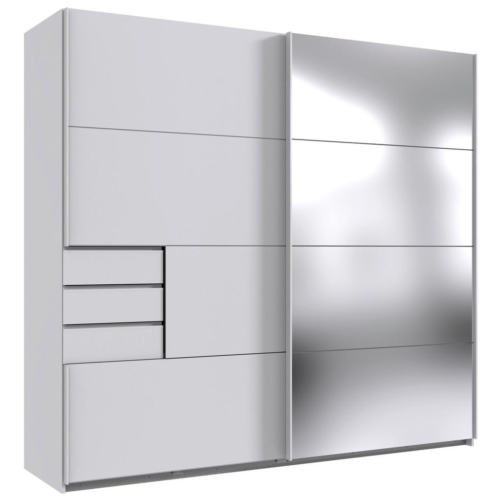 Schwebetürenschrank mit Spiegel 225cm Saigon Weiß