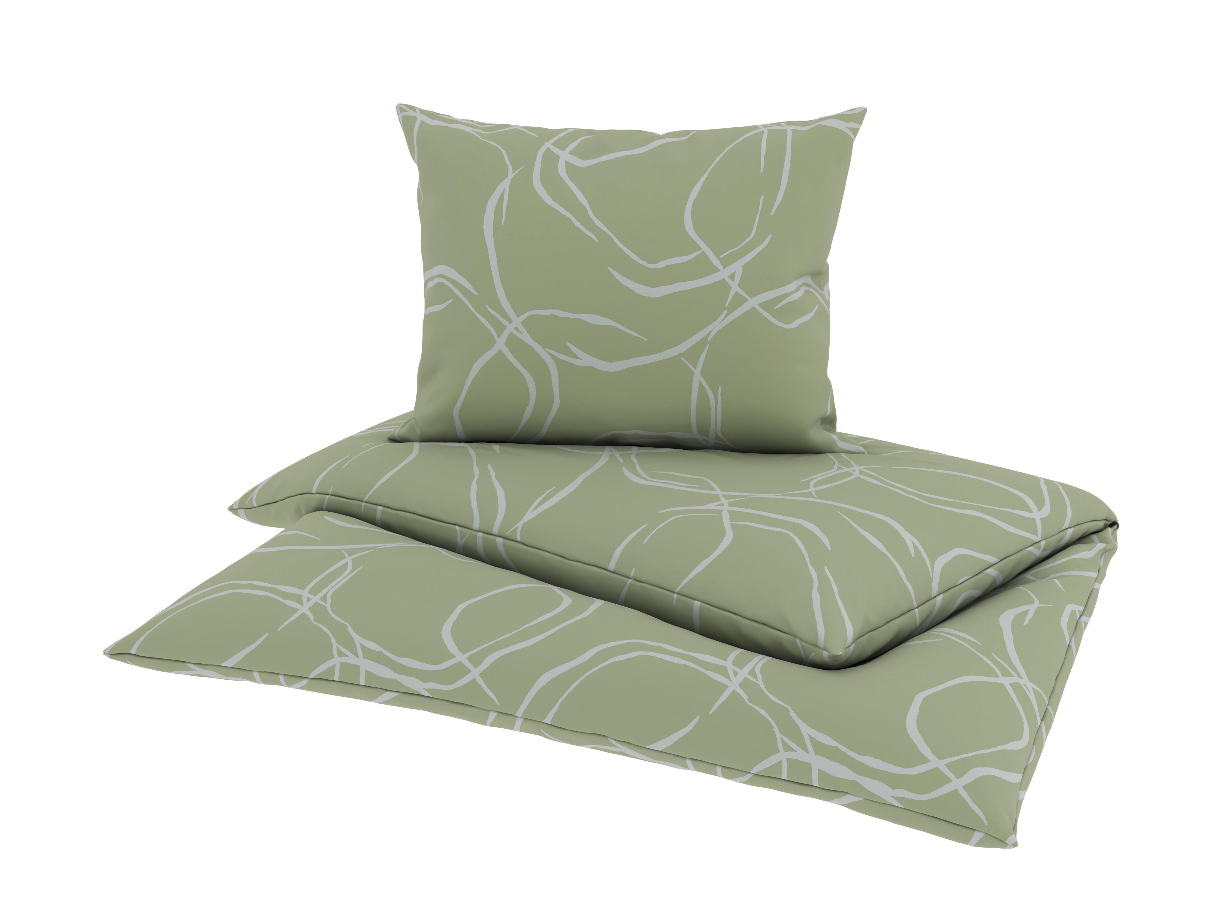 Bettwäsche Stones - Grün, MODERN, Textil - Luca Bessoni