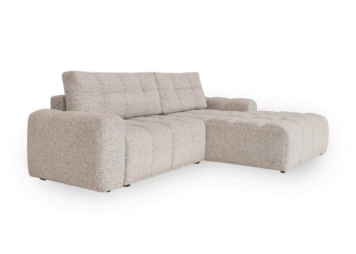 Ecksofa Lulu Taupe S: 268x184cm - Taupe/Schwarz, Design, Textil (268/184cm) - MID.YOU