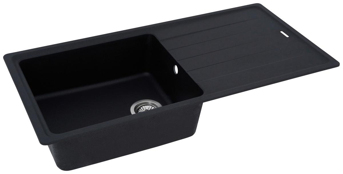 Spüle Respekta Stein Bxt: 100x50 cm - Schwarz, Trend, Stein (100/18,5/50cm) - Respekta