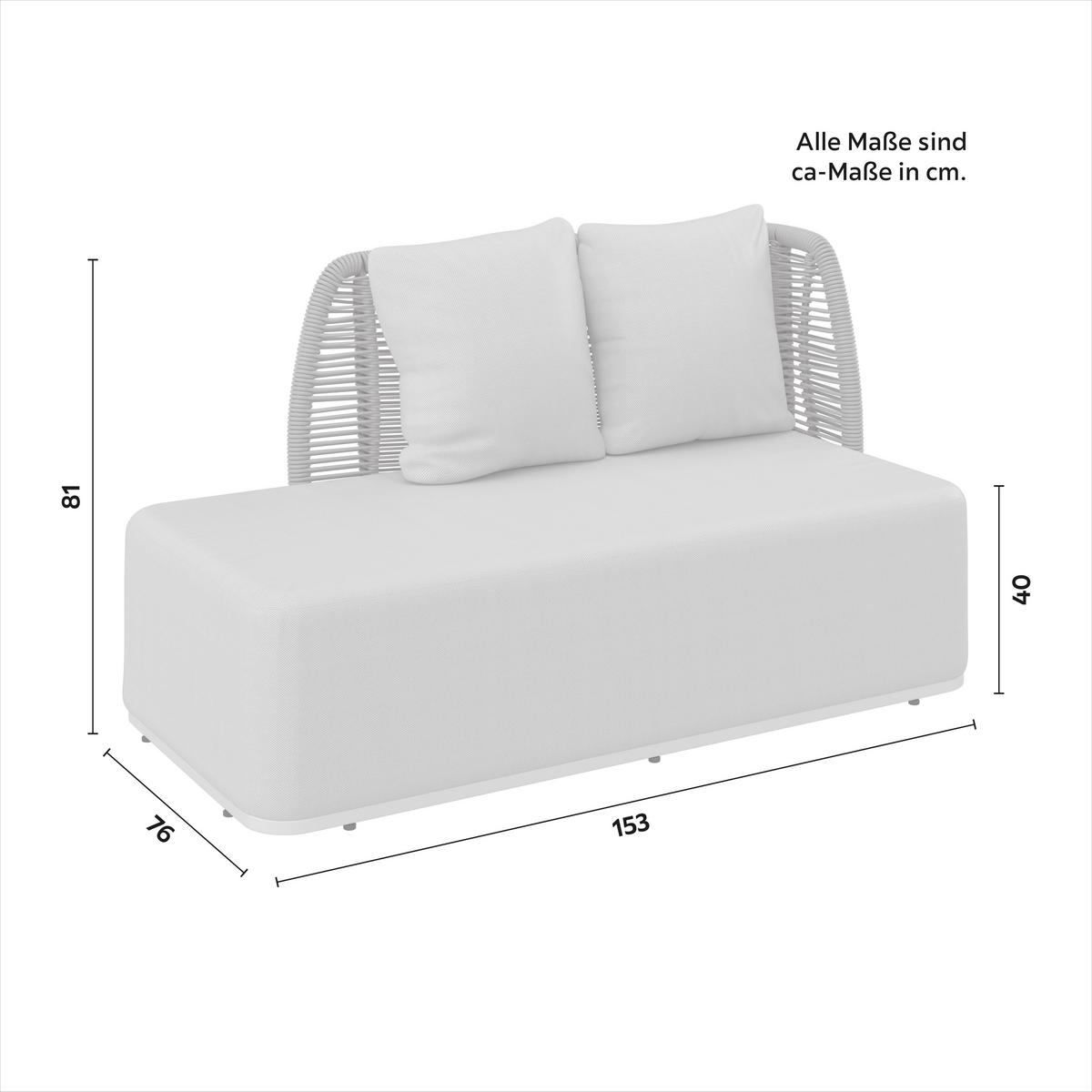TERASOVÁ SEDACÍ SOUPRAVA MARINO - světle šedá/tmavě šedá, Moderní, kov/textil (153/81/76cm) - Bessagi Garden