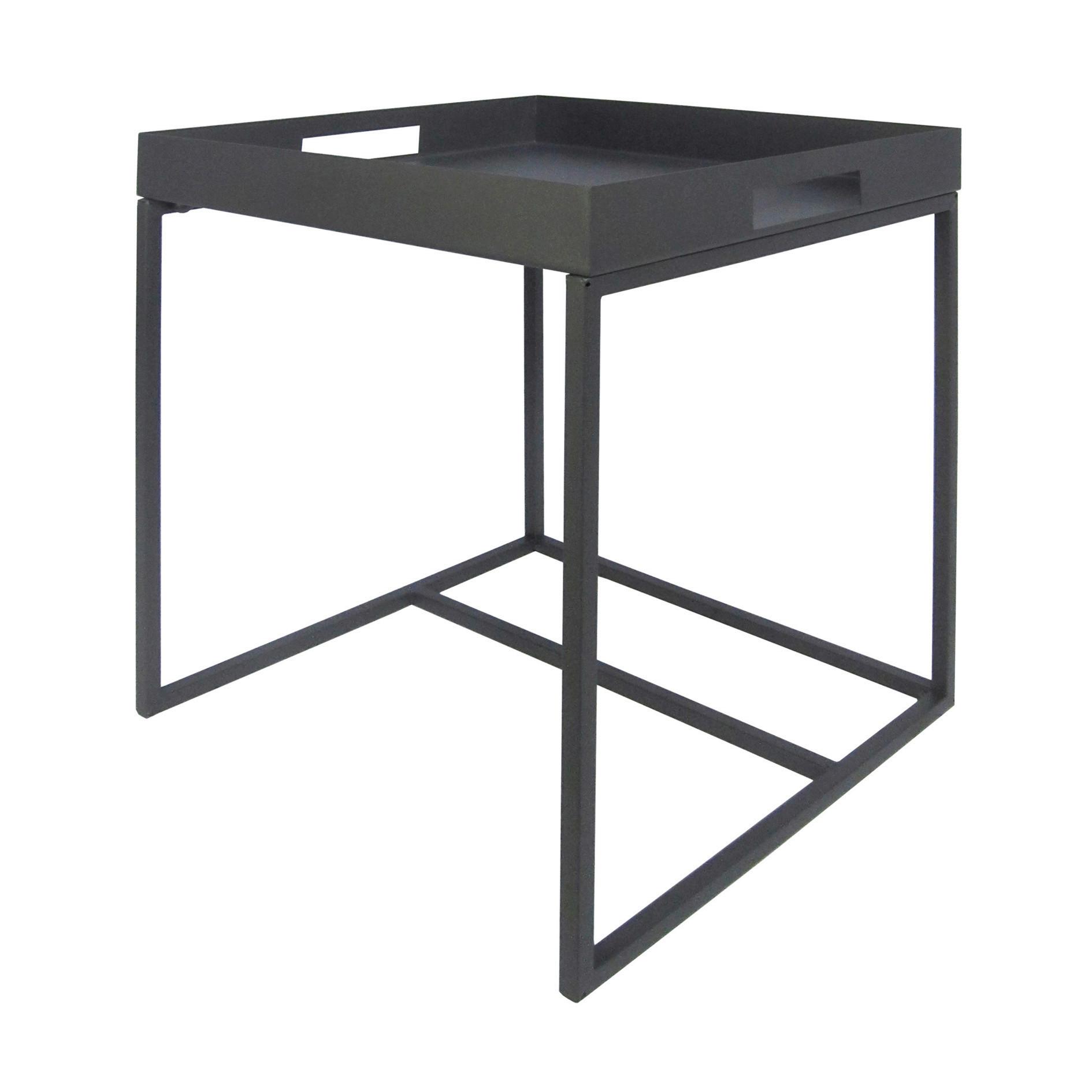 Beistelltisch Grau B: 45 cm - Weiß/Grau, Design, Metall (40/45/40cm) - P & B