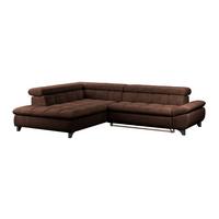 Eckbank Gemini Braun, B: 234cm - Chromfarben/Braun, KONVENTIONELL, Textil (234/312cm)