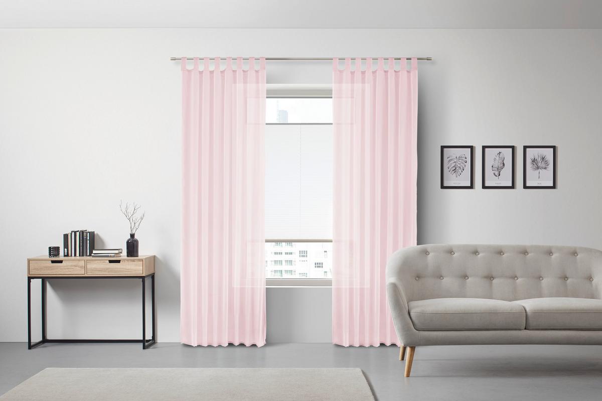ZÁVĚS S POUTKY Hanna 2ks/bal.,140/245cm - růžová, textil (140/245cm) - Based