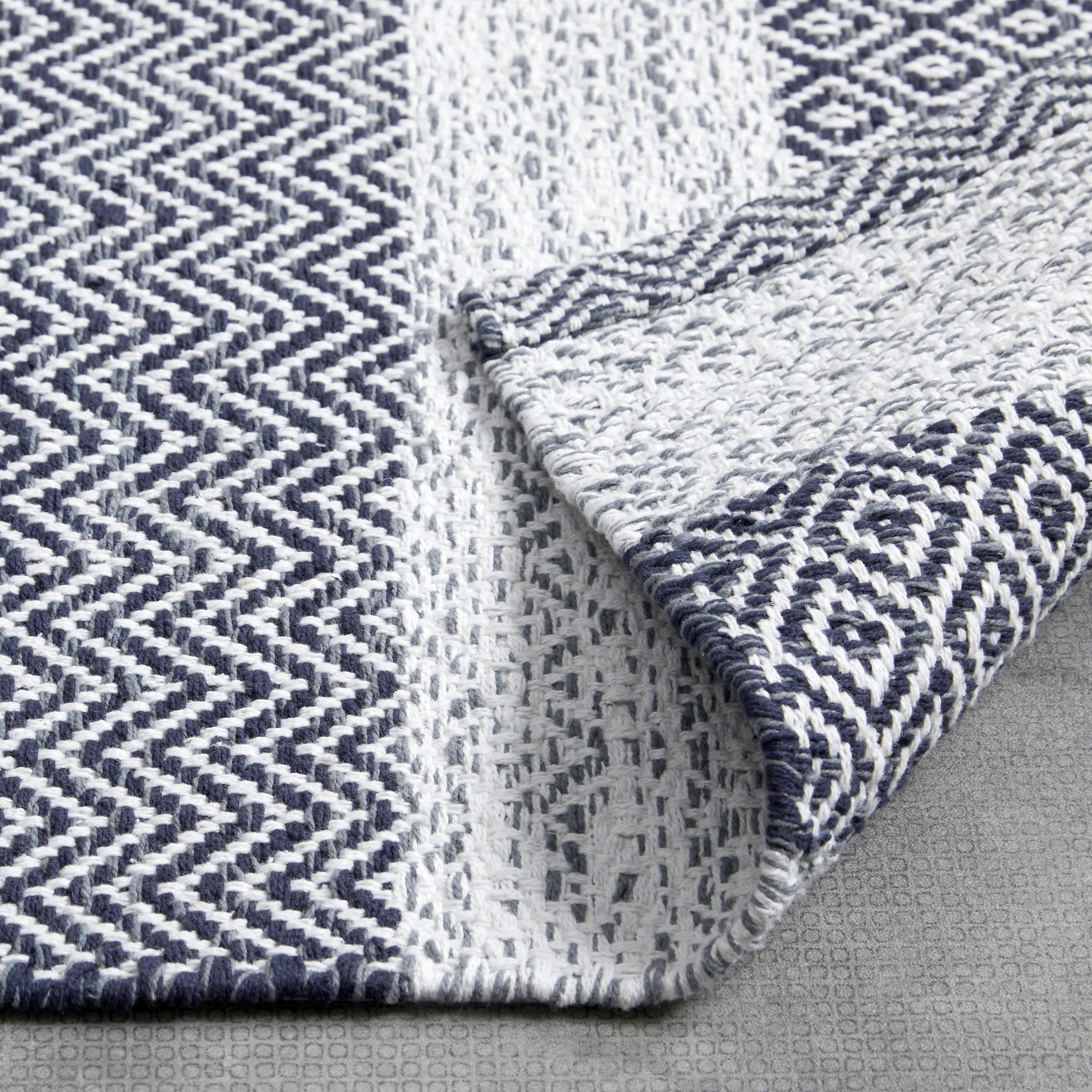 Ručne tkaný koberec ELISA, š/d: 80/150 cm - biela/tmavosivá, Modern, textil (80/150cm) - Modern Living